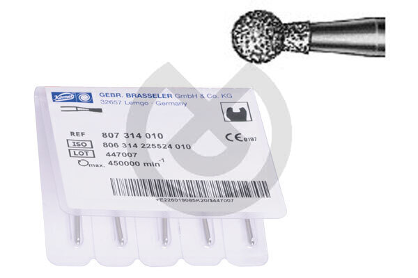 Diamantborr för turbinvinkelstycke, Model 801, Rund – Burs F.G. Short 801-313-010-K Diam. Ko