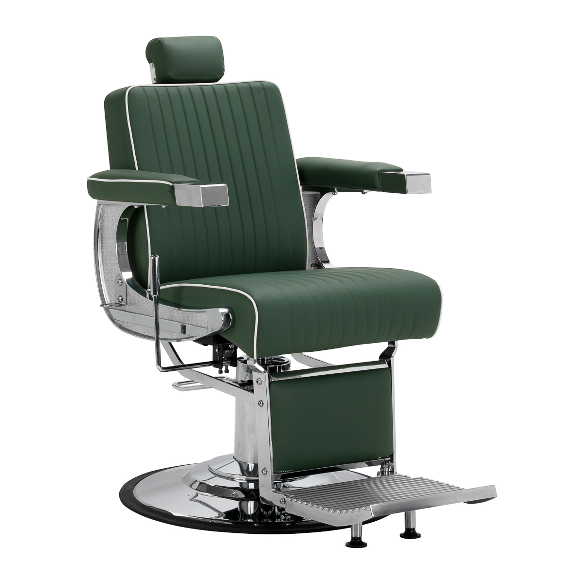 Gabbiano Visionerio barberarstol grön kromad ram