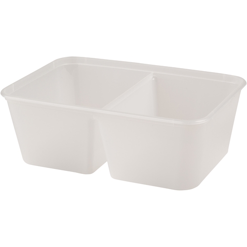 Microwave container PP plastic - 175x120x61mm 2-compartment transp - 500 pcs