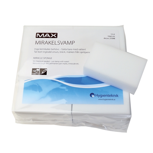 Mirakelsvamp Max - 10x6 cm hvid - 12 stk.