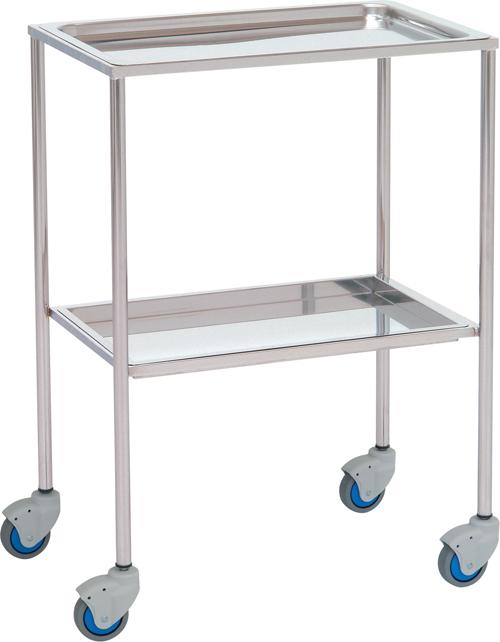 Gerätewagen - 2 Ablageböden - 60x40x80 cm - Tiefe Ablageböden - Edelstahl