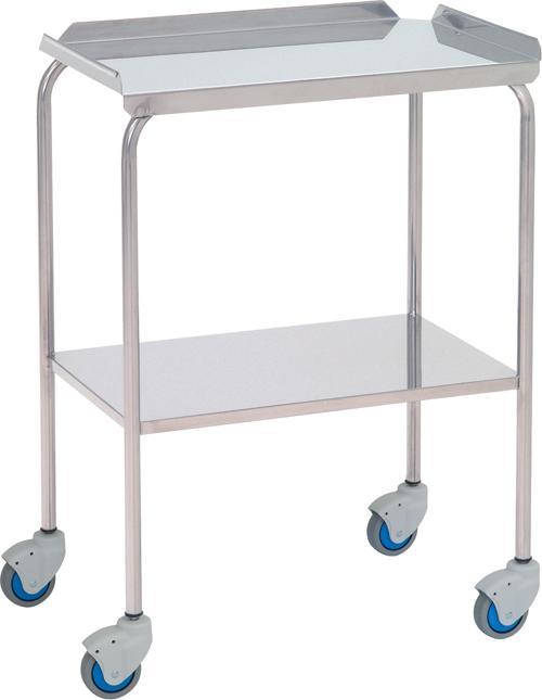 Instrumentbord – 2 hyllplan – 60x40x80 cm – Övre kant – Rostfritt stål