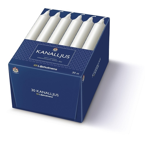 Liljeholmens channel candle - 200 mm white 6.5 h - 30 pcs