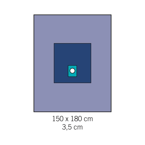 Evercare operationslagen til hånd/fod - 150x180 cm hul 3,5 cm - 34 stk.