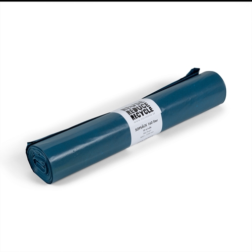 Affaldssæk i LD-plast PolyCOEX - 160L 800x1250mm 60my blå/sort - 10 stk.