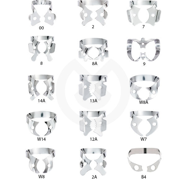 Hygenic® kofferdamklamrar, refill – Winged Dental Dam Clamps N. 00