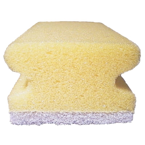 Rengøringssvamp uden slibemiddel - 7,5x15cm hvid/gul med greb - 10 stk