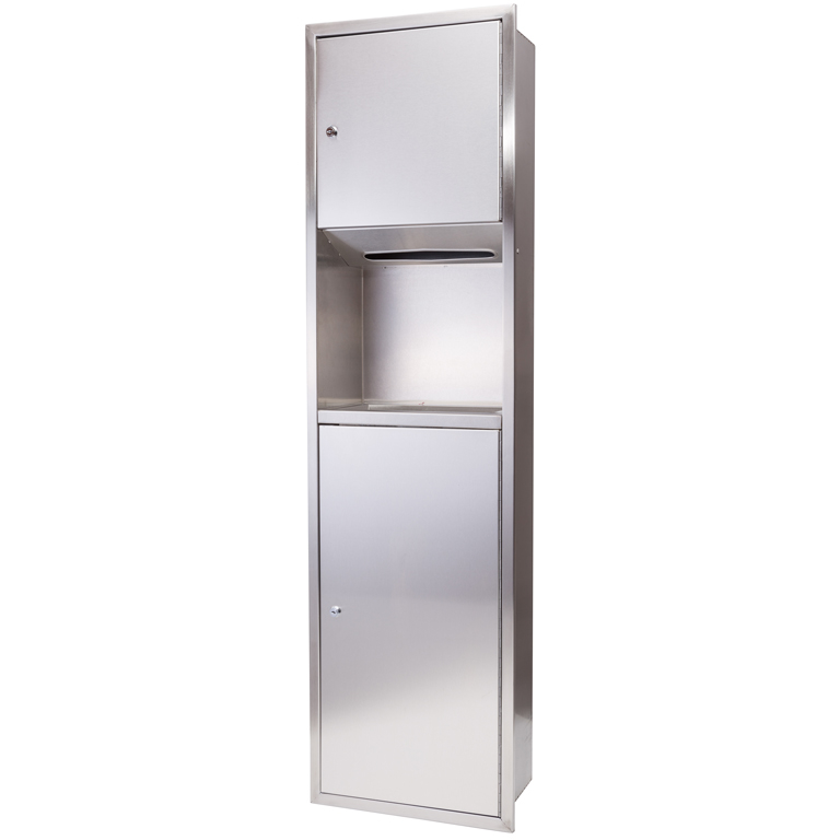Indbyggede møbler - papirdispenser og affaldsspand - 25L