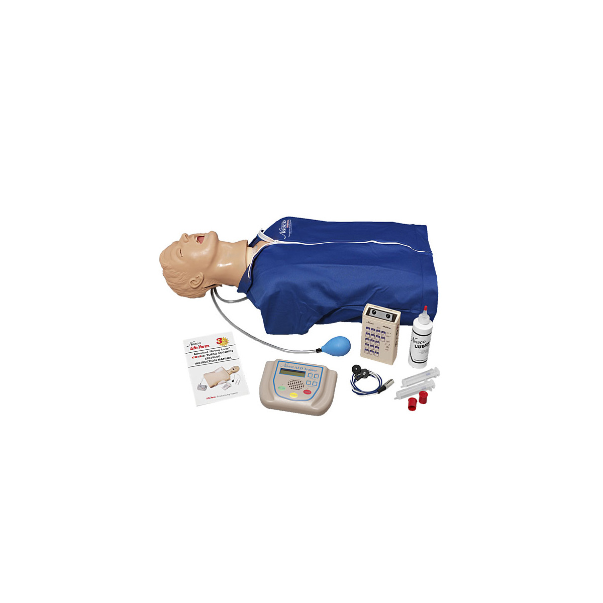 Avanceret “Airway Larry” overkrop med defibrilleringsfunktioner EKG-simulering og AED-træning