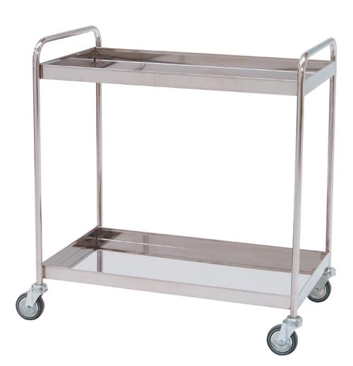 Distributionsvogn i rustfrit stål - 2 hylder - 95x50x95 cm