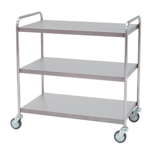 Distributionsvogn i rustfrit stål - 3 hylder - 95x55x95 cm
