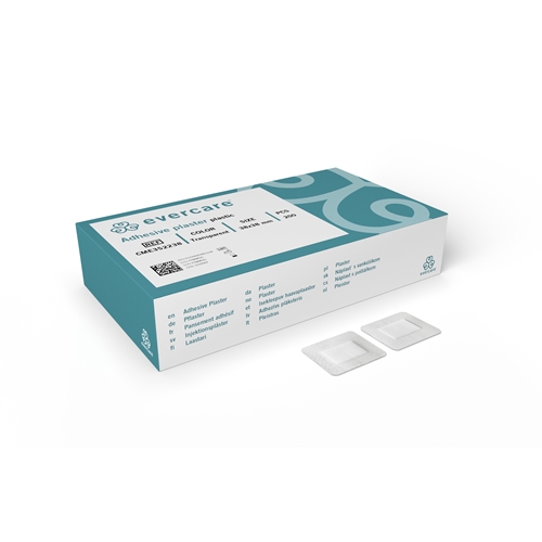 Injektionspflaster Kunststoff evercare - 3,8x3,8cm transparent - 200 St.
