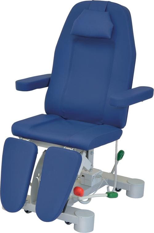 Hydrauliczny fotel podologiczny 3-częściowy z podłokietnikami i kółkami