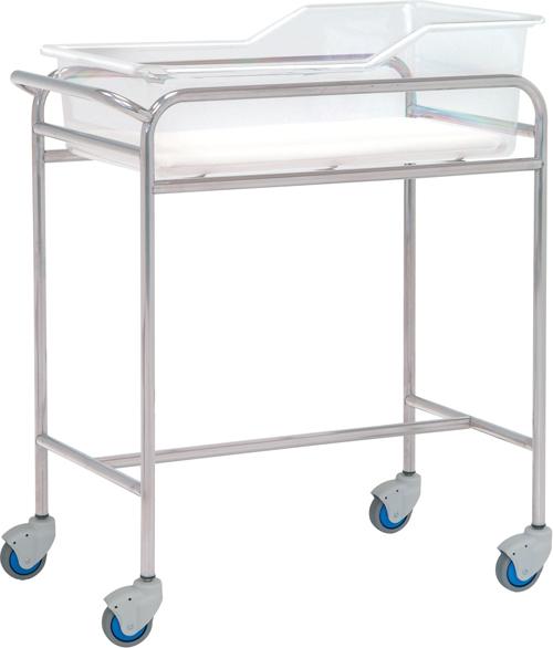 Babyseng med hjul til neonatologi - rustfrit stål - 80x48x85 cm
