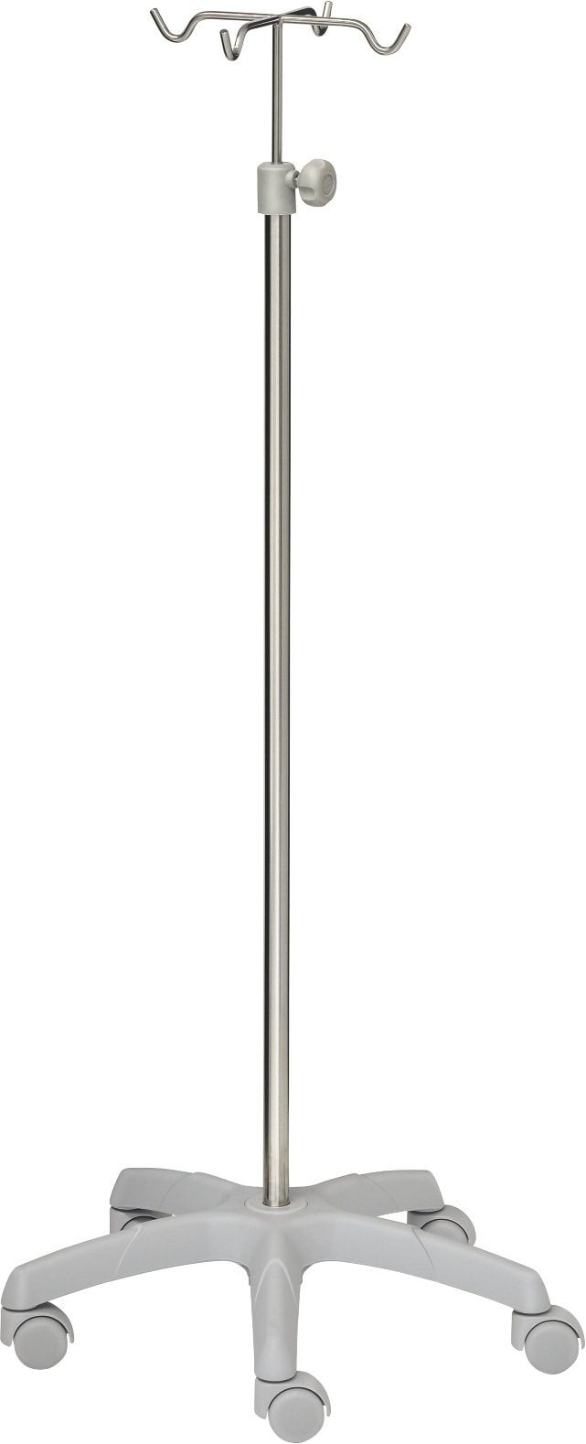 Dropstativ - 4 kroge - Rustfrit stål - Stor aluminiumsfod