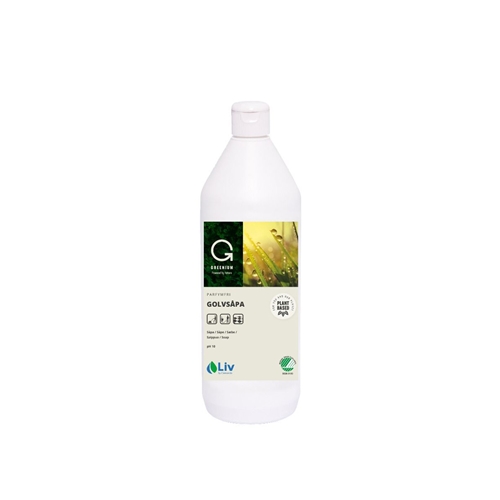Gulvsæbe LIV Greenium - 1L gul uparfumeret Svanemærket