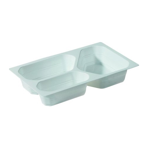 Container GN 1/4 PP Duniform - 263x161x45mm 3-compartment white - 225 pcs