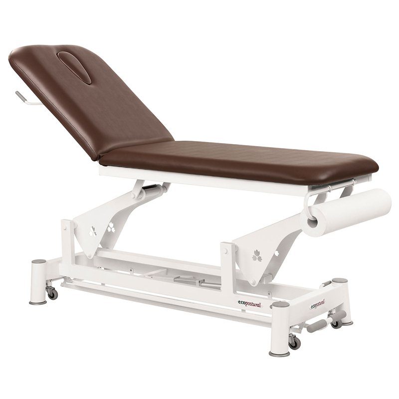 Elektrische Behandlungsliege - 2-teilig mit Rollen - TwinPillar-Lift - Max. Gewicht: 175 kg - Utan armstöd