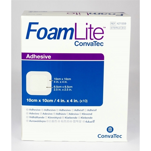 Tyndt skumbandage med silikone FoamLite - 10x10cm Border Lite - 10 stk.