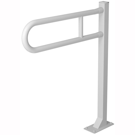 Foldable grab rail on stand - 600 mm - White epoxy finish