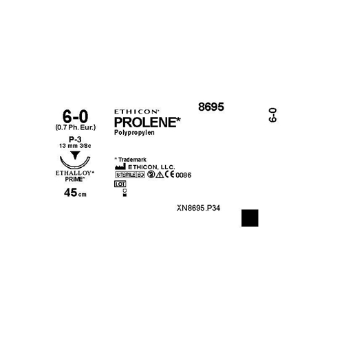 Prolene-ommel 6-0 8695H - 45 cm P-3 - 36 kpl