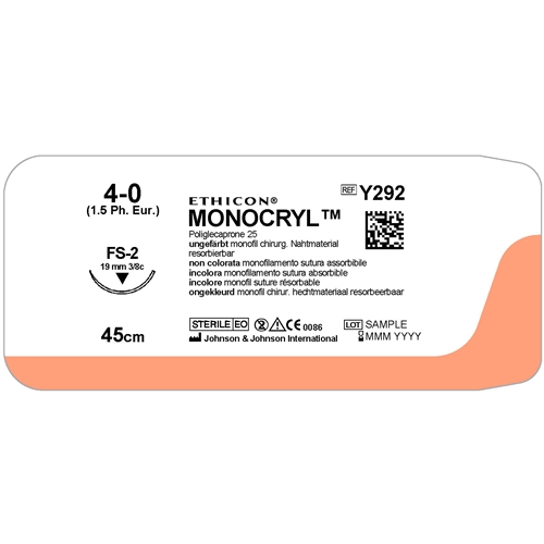 Monocryl-ompelulanka 4-0 - 45 cm FS-2 - 36 kpl