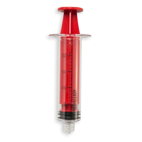 Spruta luerlock 3komp Medallion – 20ml grad 1ml centrerad röd – 25 st