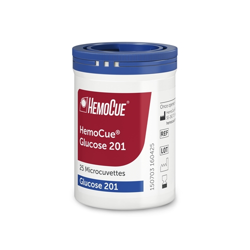HemoCue 201 glukosekuvetter - 25 stk x 4 kølevare - 100 stk