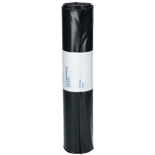 Affaldssæk LD-plast latrin - 70L 610x900mm 80my sort - 10 stk