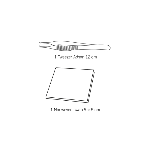 Adson pincet klo 1x2 engangs - 12 cm enkeltpakket - 100 stk