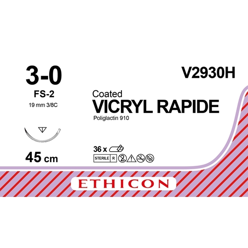 Vicryl Rapid sutur 3-0 V2930H - 45 cm nål FS-2 - 36 stk.