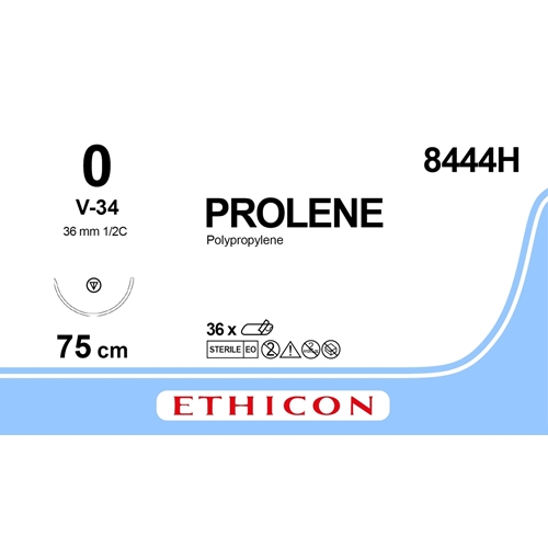 Prolene sutur 0 8444H - 75 cm nål V-34 - 36 stk.