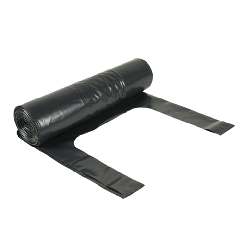 Affaldssæk i LD-plast med knytehåndtag - 60L 380/220x1020mm 90my sort - 20 stk