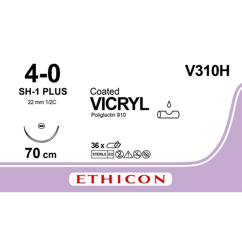 Vicryl 4-0 Nahtmaterial V310H - 70 cm SH-1 Nadel - 36 St.