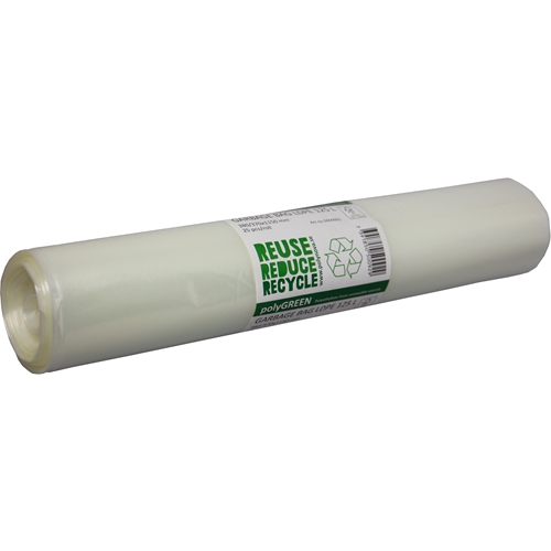Affaldssæk LLD Bio PolyGREEN - 125L 750x1150mm 35my transparent - 25 stk