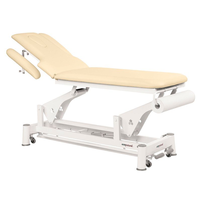 Elektrische Behandlungsliege 2-teilig mit 4 Armlehnen und Rollen TwinPillar-Lift - Utan armstöd