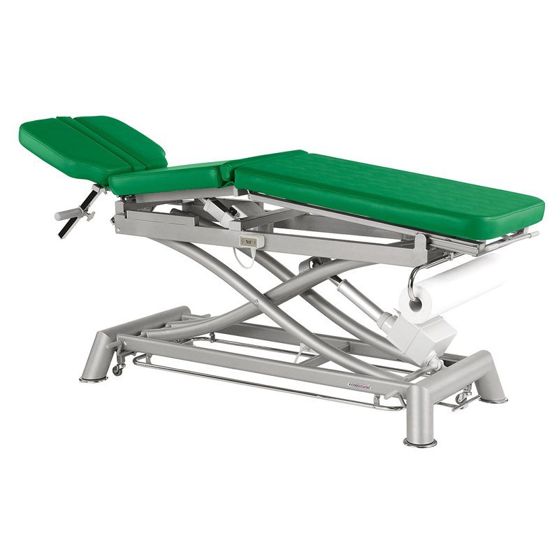 Elektrische Therapieliege 3-teilig mit Armstützen/Rollen zentrale Faltung technisch - Utan armstöd