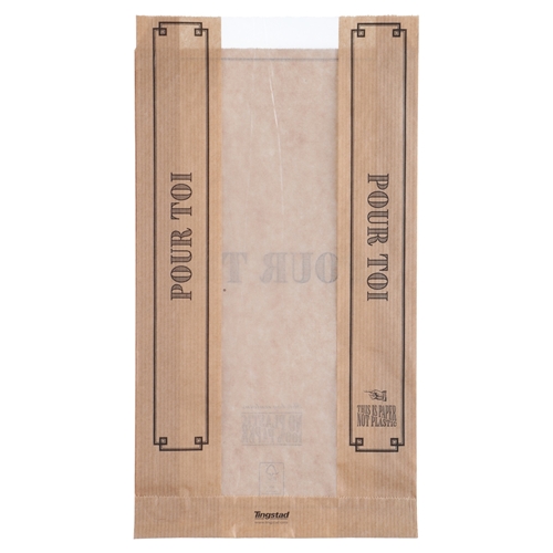 Brödpåse med fönster - 210x300mm 1,5kg brun - 1000 st