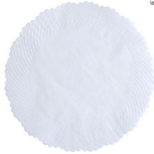 Cake paper round - 23cm white embossed - 500 pcs