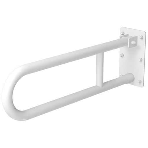 Fold-down grab rail - 700 mm - White epoxy finish