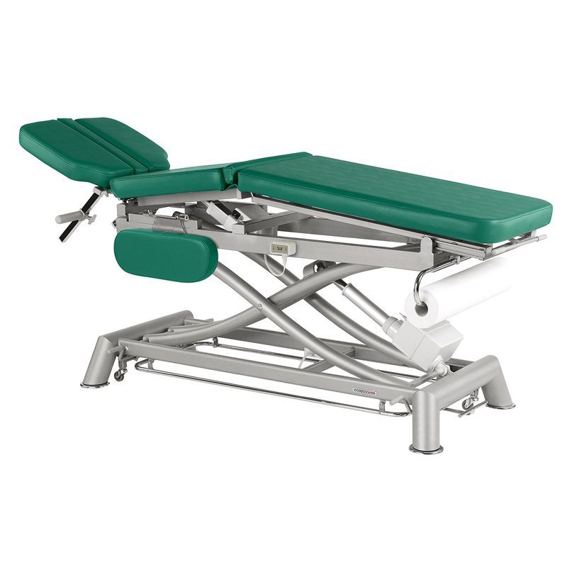 Elektrische Therapieliege 3-teilig mit Armstützen/Rollen zentrale Faltung technisch - Med armstöd