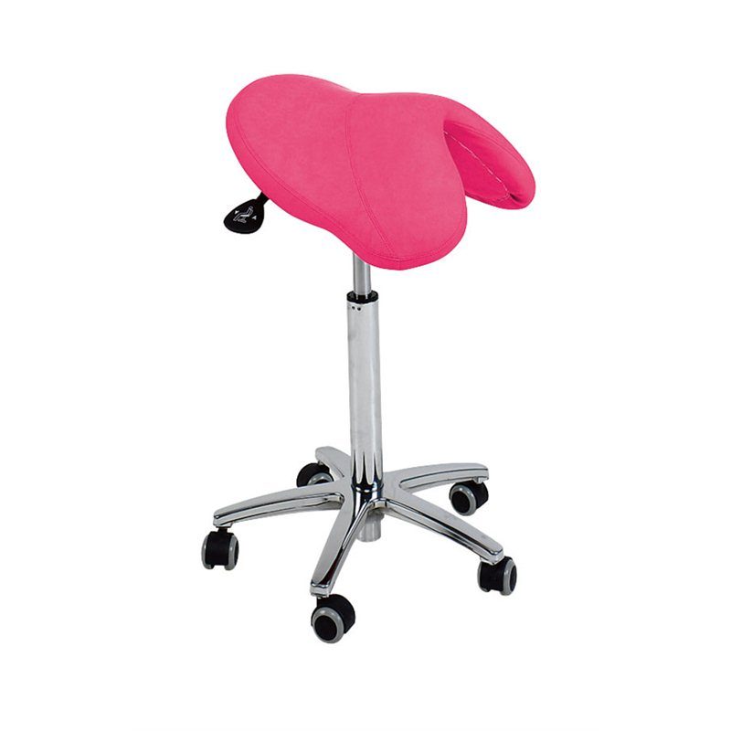 Taboret siodłowy z chromowaną podstawą - Sadel