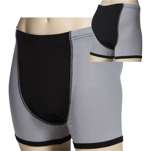 Absorberande byxa flergångs - Boxer svart/grå XXL 96-126cm