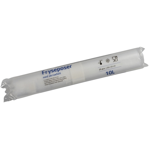 Gefrierbeutel aus LLD-Kunststoff 10L 280x530mm 34my mit Beschriftungsfeld 25 St