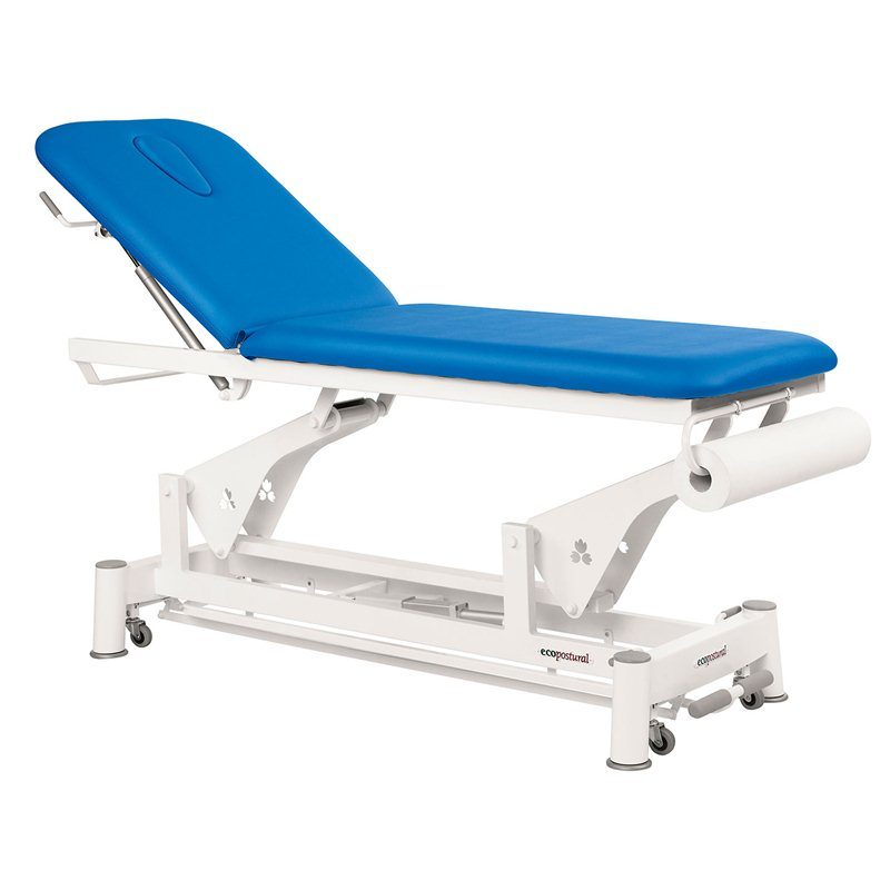 Elektrische Behandlungsliege 2-teilig mit Armstützen und Rollen TwinPillar-Lift - Utan armstöd