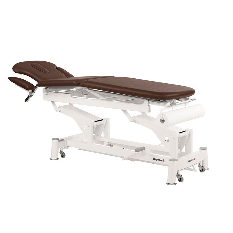 Hydraulische Massageliege 4-teilig mit Rollen und zentraler Klappfunktion - Utan armstöd