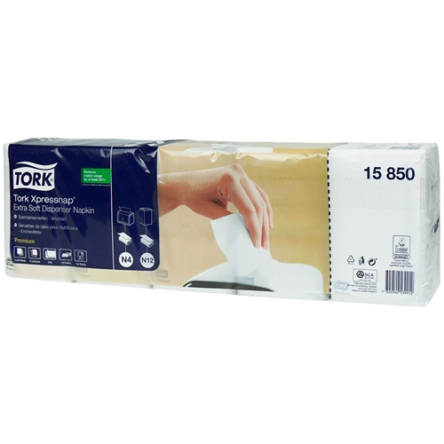 Dispenser serviet 1/2 N4 kædefoldet - Tork Premium 16,5x21,3cm - 1000 stk