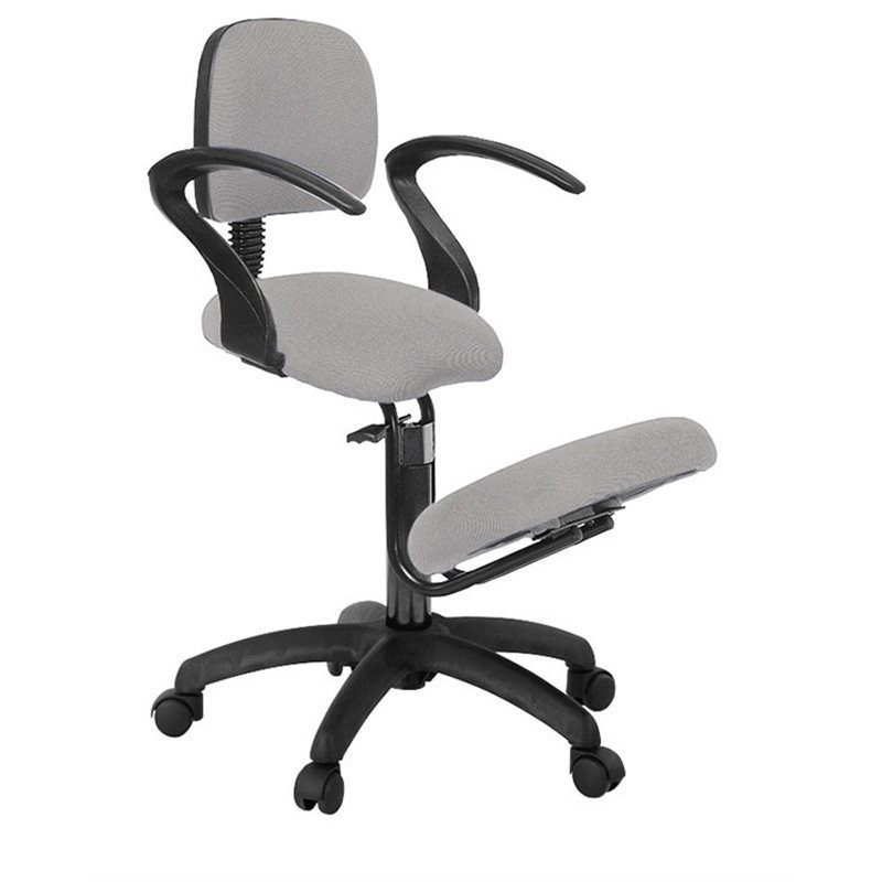 Ergonomisk knæstol med ryg- og armlæn (ikke-justerbare armlæn)