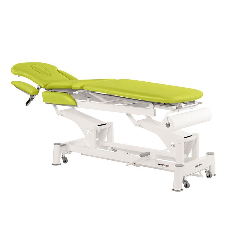Hydraulische Massageliege 4-teilig mit Rollen und zentraler Klappfunktion - Med armstöd