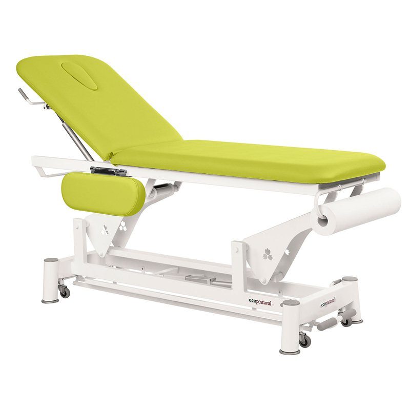 Elektrische Behandlungsliege 2-teilig mit Armstützen und Rollen TwinPillar-Lift - Med armstöd